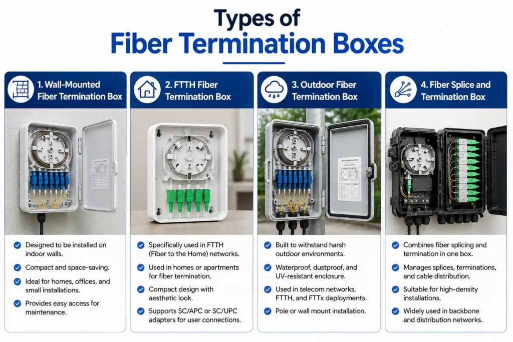 Types of Fiber Termination Boxes