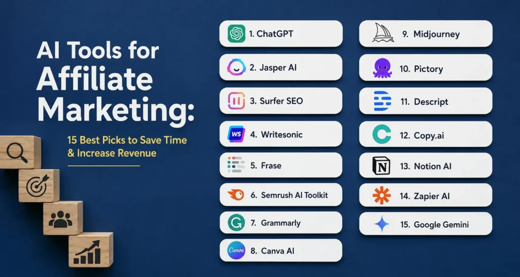 AI Tools for Affiliate Marketing: 15 Best Picks to Save Time & Increase Revenue 